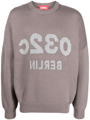 

Selfie jacquard-logo cotton jumper, 032c Selfie jacquard-logo cotton jumper