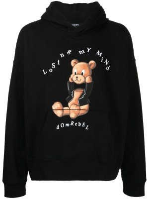 

Slogan-print long-sleeve hoodie, DOMREBEL Slogan-print long-sleeve hoodie