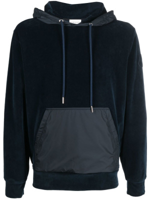

Logo-patch sleeve velvet hoodie, Moncler Logo-patch sleeve velvet hoodie