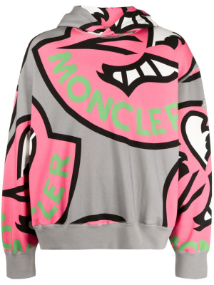 

Logo-print cotton hoodie, Moncler Logo-print cotton hoodie