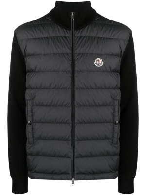 

Padded-panel knit cardigan, Moncler Padded-panel knit cardigan