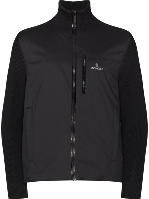 

Logo-print knitted zip cardigan, Moncler Logo-print knitted zip cardigan