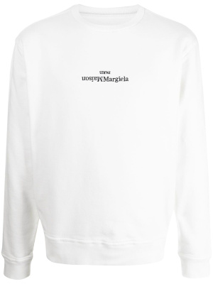 

Embroidered inverted logo sweatshirt, Maison Margiela Embroidered inverted logo sweatshirt