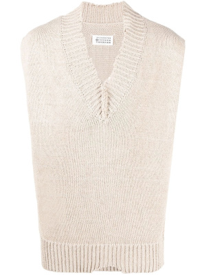 

Distressed-detail knit vest, Maison Margiela Distressed-detail knit vest