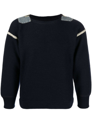 

Patchwork-detail knit jumper, Maison Margiela Patchwork-detail knit jumper
