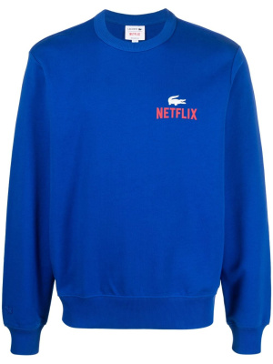 

X Netflix logo-print sweatshirt, Lacoste X Netflix logo-print sweatshirt