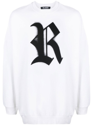 

Logo-print crew-neck sweatshirt, Raf Simons Logo-print crew-neck sweatshirt