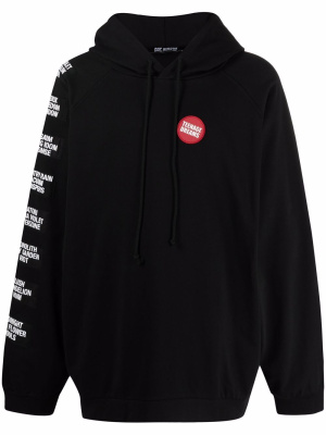 

Oversized patch-embellished hoodie, Raf Simons Oversized patch-embellished hoodie