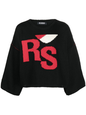 

Intarsia-knit logo jumper, Raf Simons Intarsia-knit logo jumper