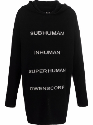 

Tommy knitted-text hoodie, Rick Owens Tommy knitted-text hoodie