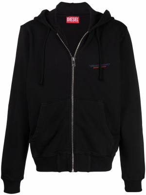 

Logo-print zipped-up hoodie, Diesel Logo-print zipped-up hoodie