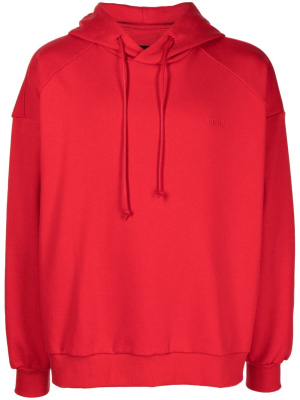 

Logo-patch drawstring cotton hoodie, Juun.J Logo-patch drawstring cotton hoodie