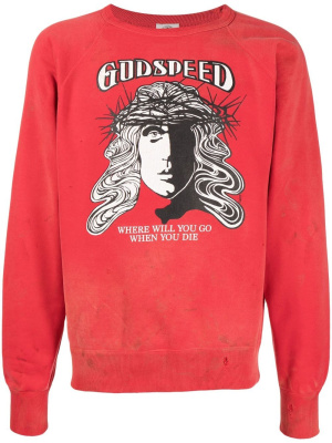 

'godspeed' cotton sweatshirt, SAINT MXXXXXX 'godspeed' cotton sweatshirt