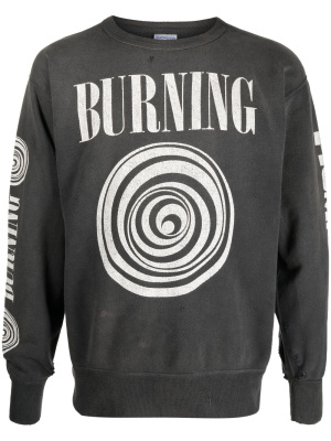 

Slogan-print distressed-finish sweatshirt, SAINT MXXXXXX Slogan-print distressed-finish sweatshirt