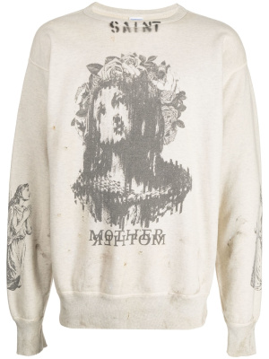 

Graphic-print cotton sweatshirt, SAINT MXXXXXX Graphic-print cotton sweatshirt