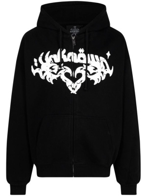 

Tribal heart logo-print hoodie, Unknown UK Tribal heart logo-print hoodie