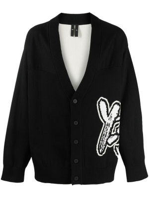 

Logo-intarsia knitted cardigan, Y-3 Logo-intarsia knitted cardigan