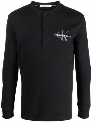

Buttoned logo-print jumper, Calvin Klein Jeans Buttoned logo-print jumper