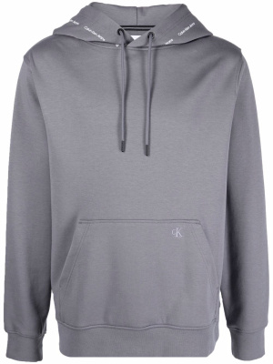 

Embroidered-logo cotton hoodie, Calvin Klein Jeans Embroidered-logo cotton hoodie