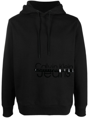 

Logo-print drawstring hoodie, Calvin Klein Jeans Logo-print drawstring hoodie