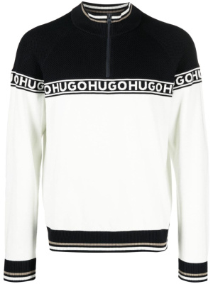 

Intarsia-knit logo mock-neck jumper, HUGO Intarsia-knit logo mock-neck jumper