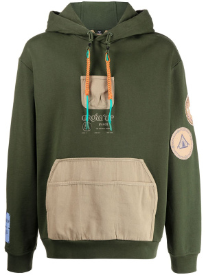 

Braided-tassel patchwork hooded sweatshirt, MCQ Braided-tassel patchwork hooded sweatshirt