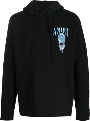 

Graphic-embroidered cotton hoodie, AMIRI Graphic-embroidered cotton hoodie