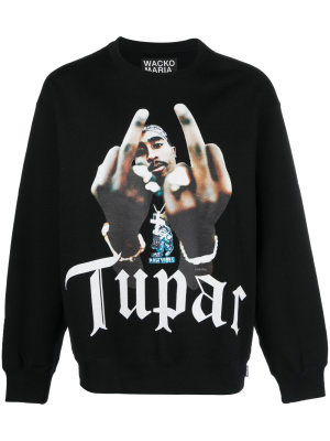

Tupac-print cotton sweatshirt, WACKO MARIA Tupac-print cotton sweatshirt