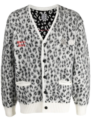 

BlackEyePatch logo-embroidered cardigan, WACKO MARIA BlackEyePatch logo-embroidered cardigan