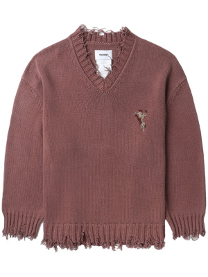 

Embroidered-logo V-neck jumper, Doublet Embroidered-logo V-neck jumper