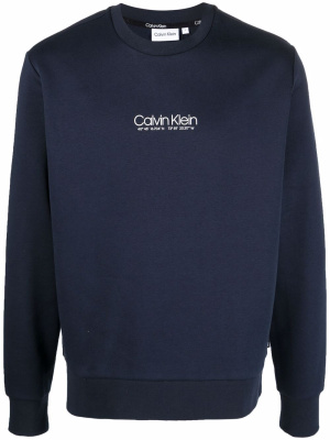 

Logo-print cotton-blend sweatshirt, Calvin Klein Logo-print cotton-blend sweatshirt