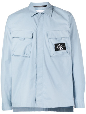 

Logo-patch long-sleeve overshirt, Calvin Klein Logo-patch long-sleeve overshirt