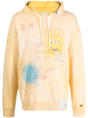 

Bleached-effect cotton hoodie, Maison Mihara Yasuhiro Bleached-effect cotton hoodie