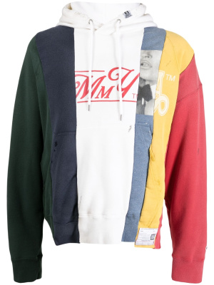 

Colour-block panelled cotton hoodie, Maison Mihara Yasuhiro Colour-block panelled cotton hoodie