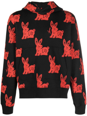 

Rabbit-motif cotton hoodie, AMIRI Rabbit-motif cotton hoodie