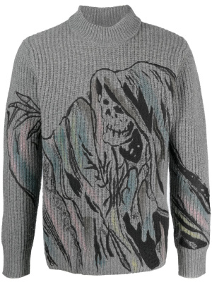 

Graphic-print knit jumper, AMIRI Graphic-print knit jumper