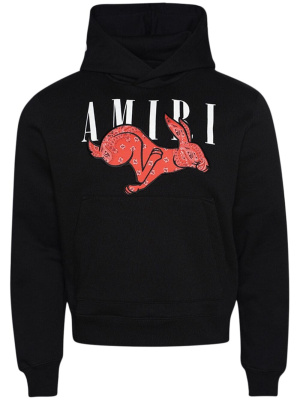 

Rabbit-appliqué cotton hoodie, AMIRI Rabbit-appliqué cotton hoodie