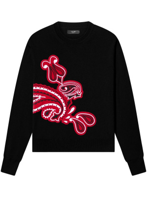

Bandana-appliqué long-sleeve sweatshirt, AMIRI Bandana-appliqué long-sleeve sweatshirt