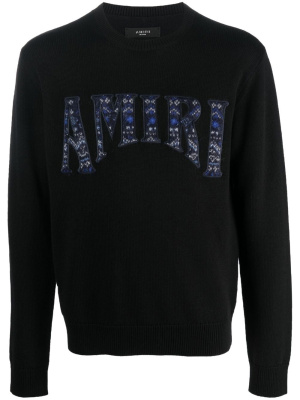 

Logo-patch crew neck jumper, AMIRI Logo-patch crew neck jumper