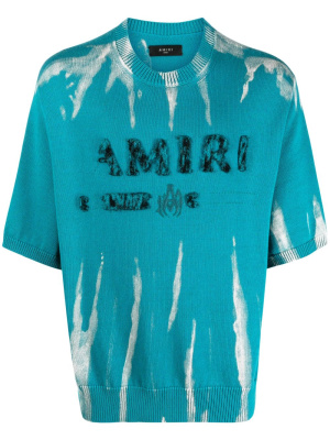 

Logo-embroidered knitted T-shirt, AMIRI Logo-embroidered knitted T-shirt