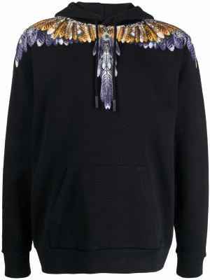 

Wings-print drawstring cotton hoodie, Marcelo Burlon County of Milan Wings-print drawstring cotton hoodie