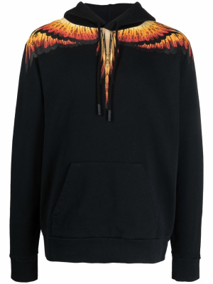 

Wings-print drawstring cotton hoodie, Marcelo Burlon County of Milan Wings-print drawstring cotton hoodie