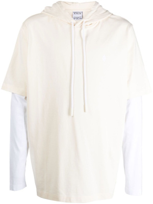 

Layered drawstring hoodie, Marcelo Burlon County of Milan Layered drawstring hoodie