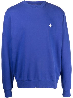 

Logo-embroidered cotton sweatshirt, Marcelo Burlon County of Milan Logo-embroidered cotton sweatshirt