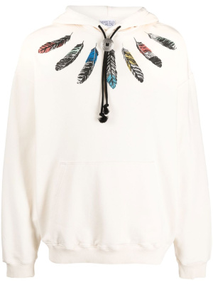 

Feather-print pullover hoodie, Marcelo Burlon County of Milan Feather-print pullover hoodie