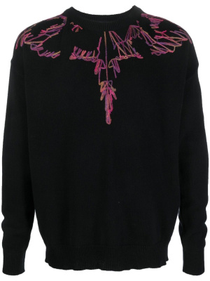 

Wings intarsia-knit crew-neck jumper, Marcelo Burlon County of Milan Wings intarsia-knit crew-neck jumper