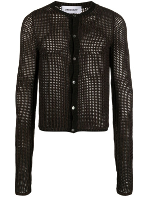 

Slim open-knit crew-neck cardigan, AMBUSH Slim open-knit crew-neck cardigan