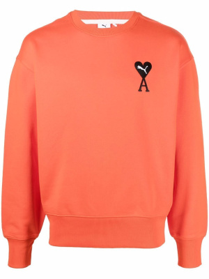

X Ami Crew embroidered-logo sweatshirt, Puma X Ami Crew embroidered-logo sweatshirt