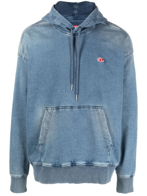 

Denim drawstring hoodie, Diesel Denim drawstring hoodie