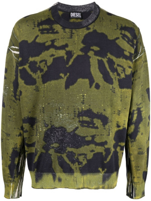 

Abstract-print crew-neck jumper, Diesel Abstract-print crew-neck jumper